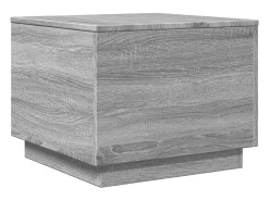 Mesa de centro con luces LED gris Sonoma 50x50x40 cm