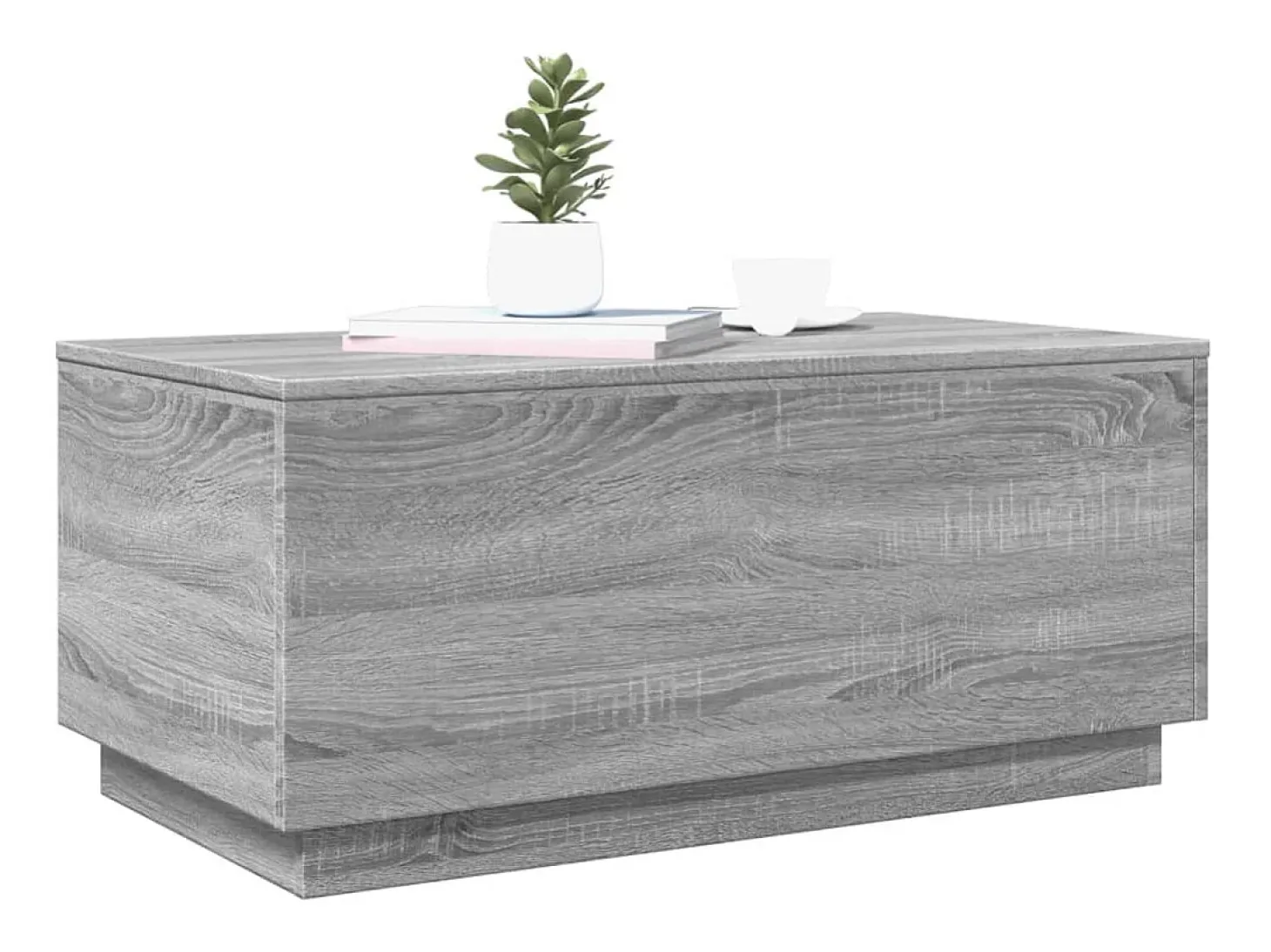 Mesa de centro con luces LED gris Sonoma 90x50x40 cm