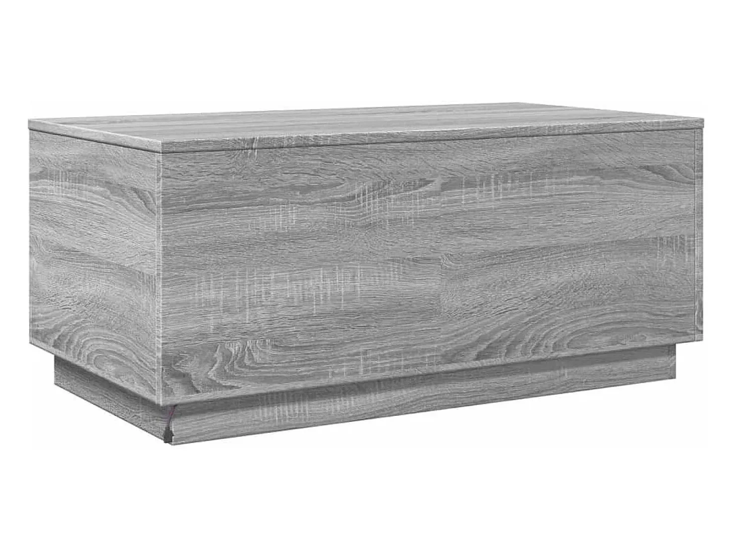 Mesa de centro con luces LED gris Sonoma 90x50x40 cm