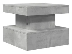 Mesa de centro con luces LED gris hormigón 50x50x40 cm