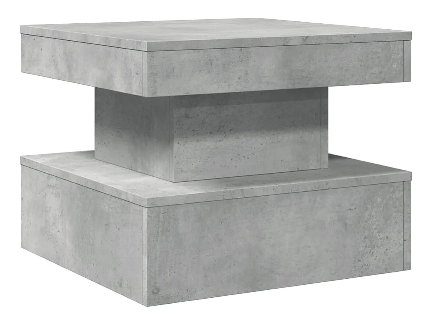 Mesa de centro con luces LED gris hormigón 50x50x40 cm