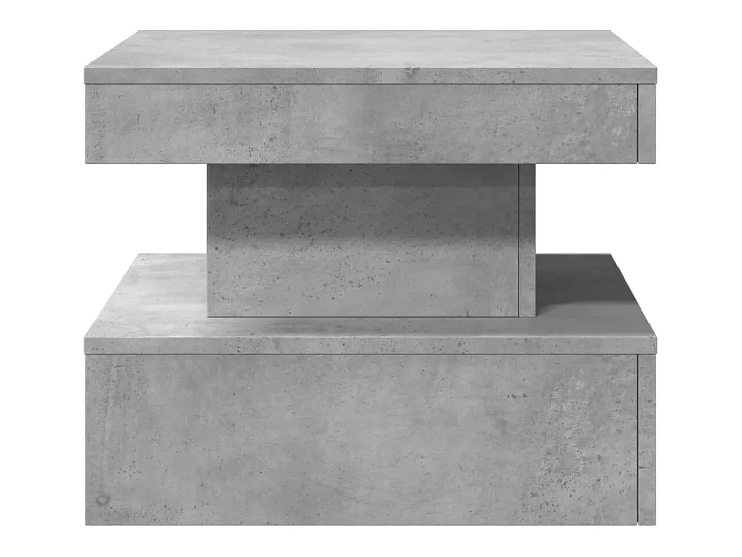 Mesa de centro con luces LED gris hormigón 50x50x40 cm