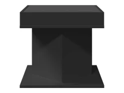 Mesa de centro con luz LED madera ingeniería negra 50x50x45 cm