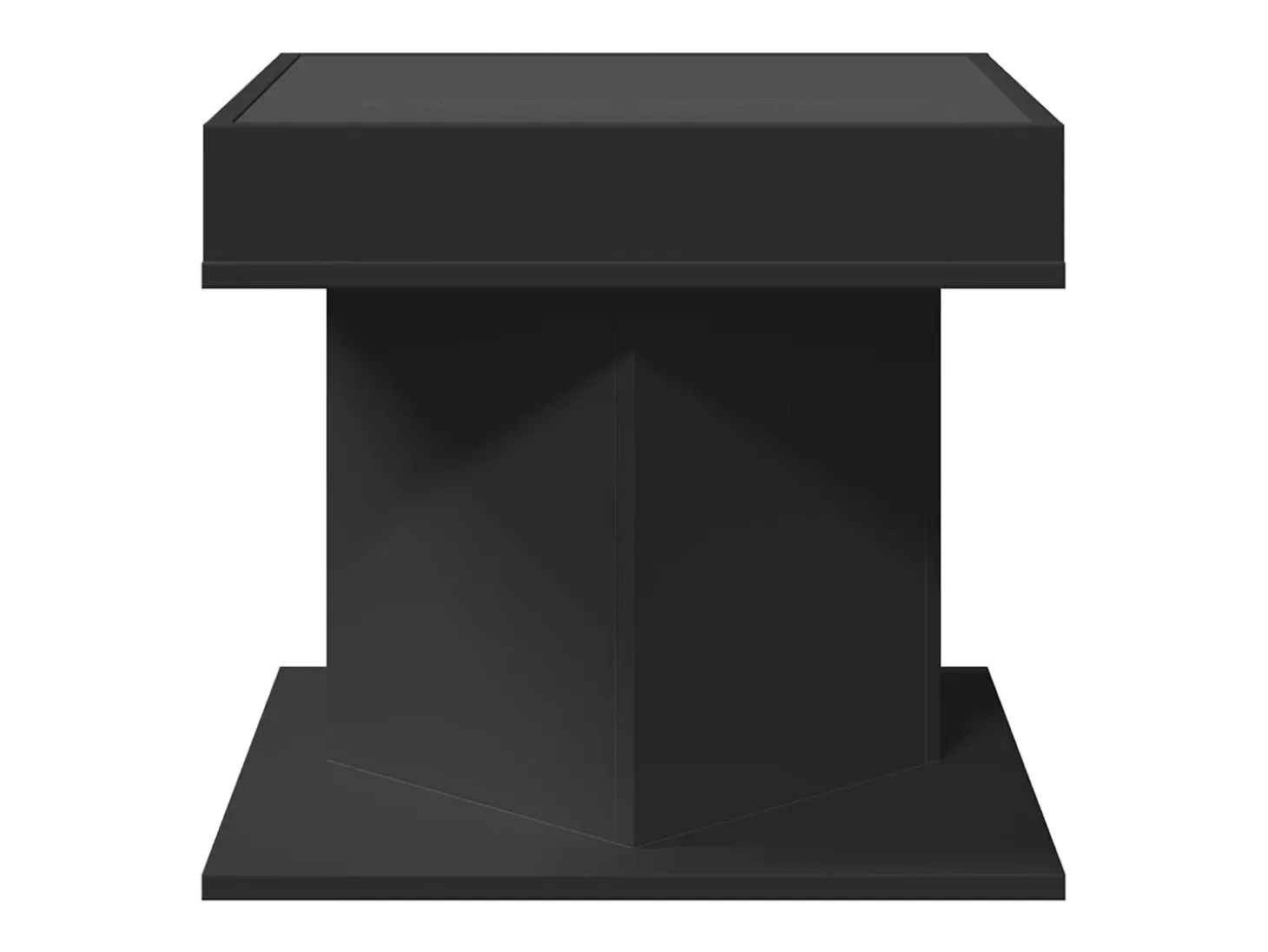 Mesa de centro con luz LED madera ingeniería negra 50x50x45 cm