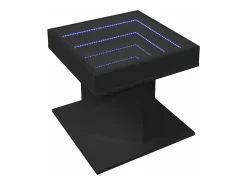 Mesa de centro con luz LED madera ingeniería negra 50x50x45 cm