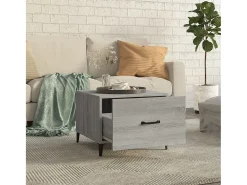 Mesa de centro con patas de metal gris sonoma 50x50x40 cm ES65062