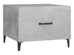 Mesa de centro con patas de metal gris hormigón 50x50x40 cm ES58738