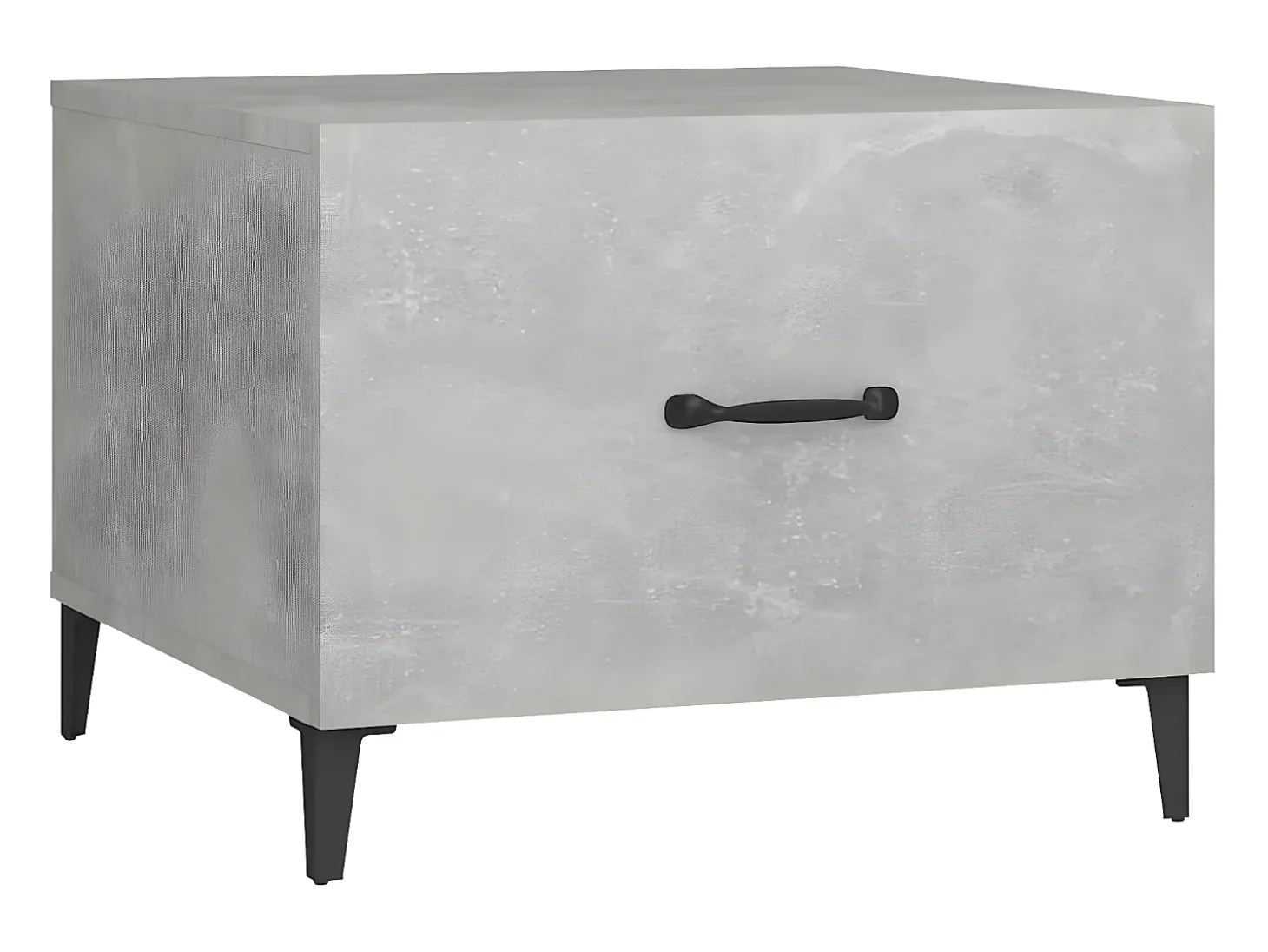 Mesa de centro con patas de metal gris hormigón 50x50x40 cm ES58738