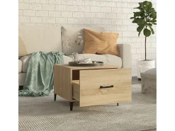 Mesa de centro con patas de metal 2 uds roble Sonoma 50x50x40cm ES23512