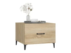 Mesa de centro con patas de metal 2 uds roble Sonoma 50x50x40cm ES23512