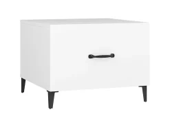 Mesa de centro con patas de metal blanco 50x50x40 cm ES92408