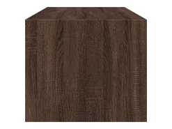 Mesa de centro con puertas de vidrio marrón roble 102x50x42 cm