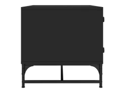 Mesa de centro con puertas de vidrio negra 68,5x50x50 cm