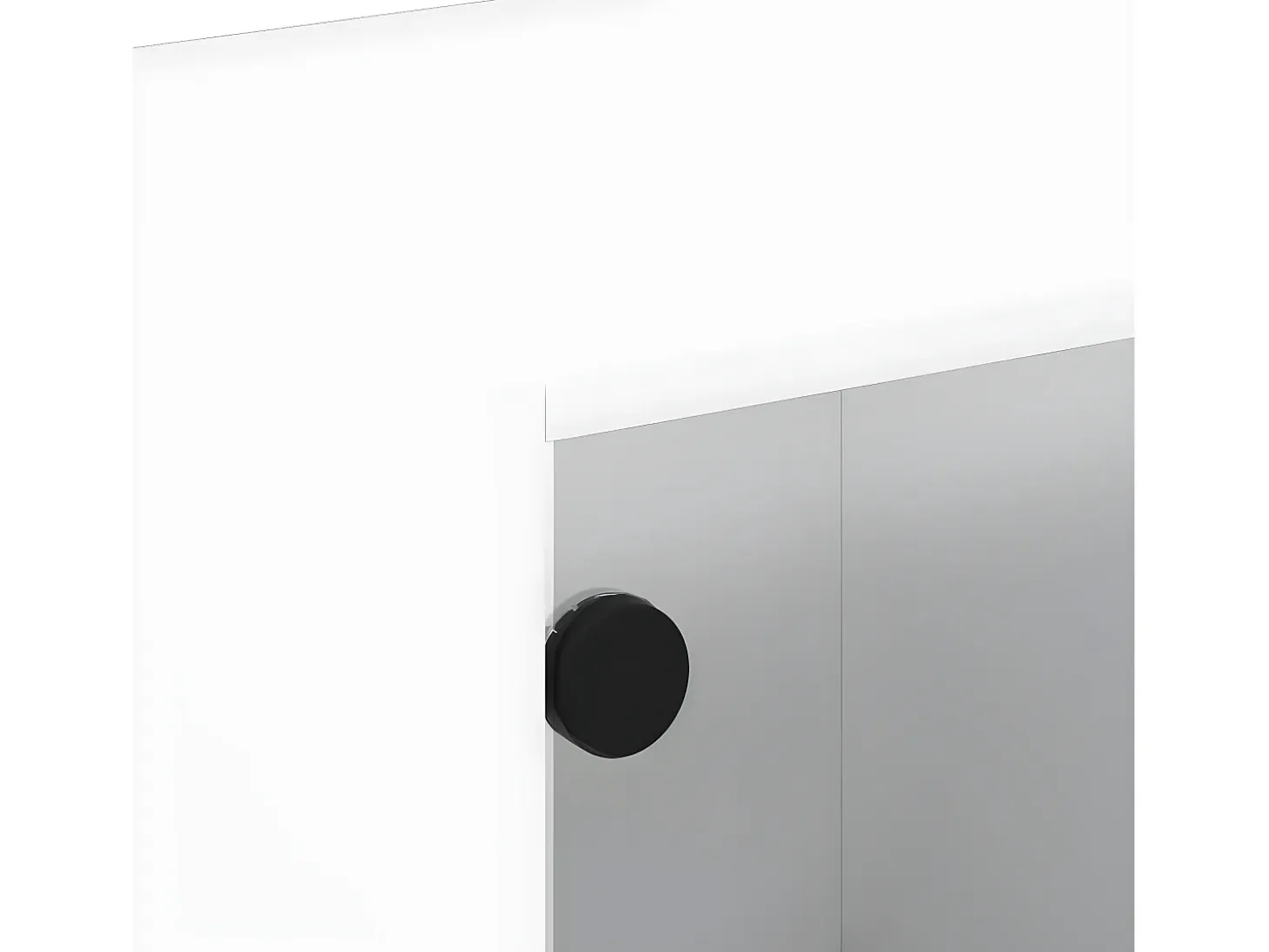 Mesa de centro con puertas de vidrio blanca 68x50x42 cm