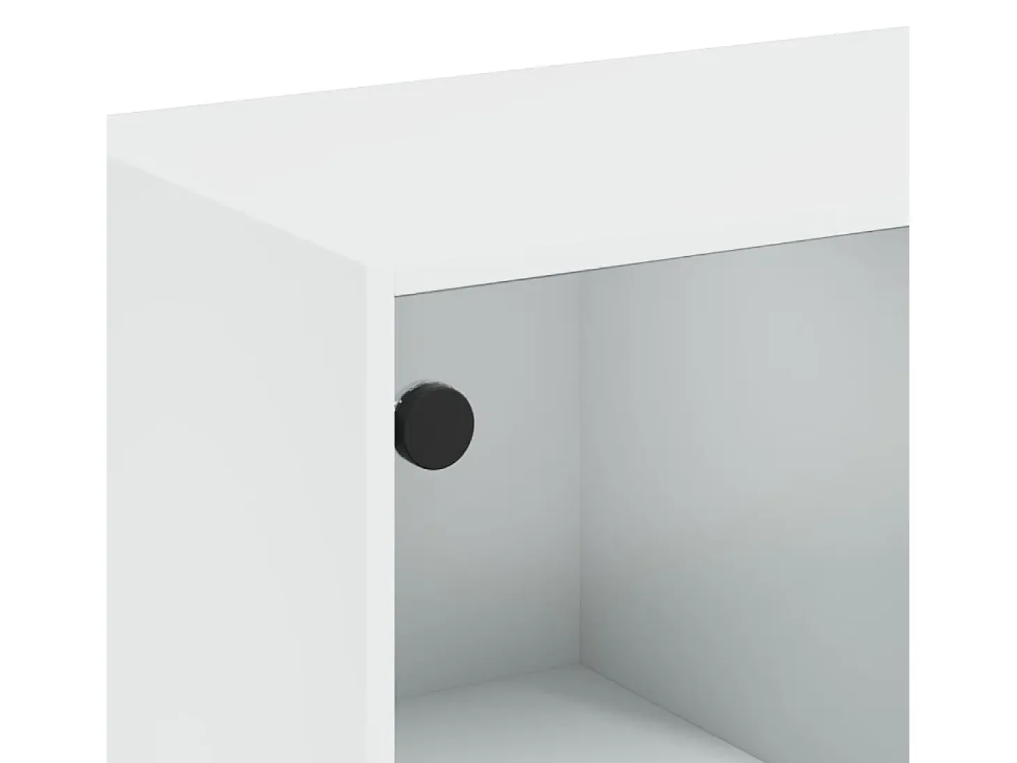 Mesa de centro con puertas de vidrio blanca 102x50x42 cm