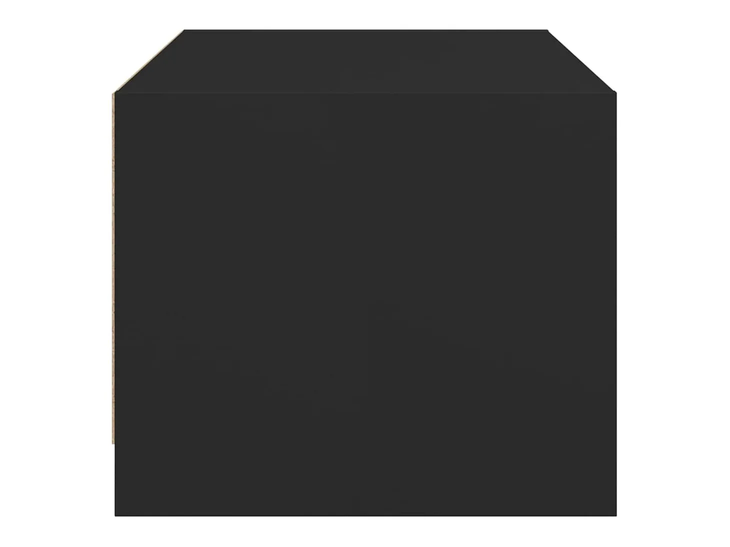 Mesa de centro con puertas de vidrio negra 68x50x42 cm