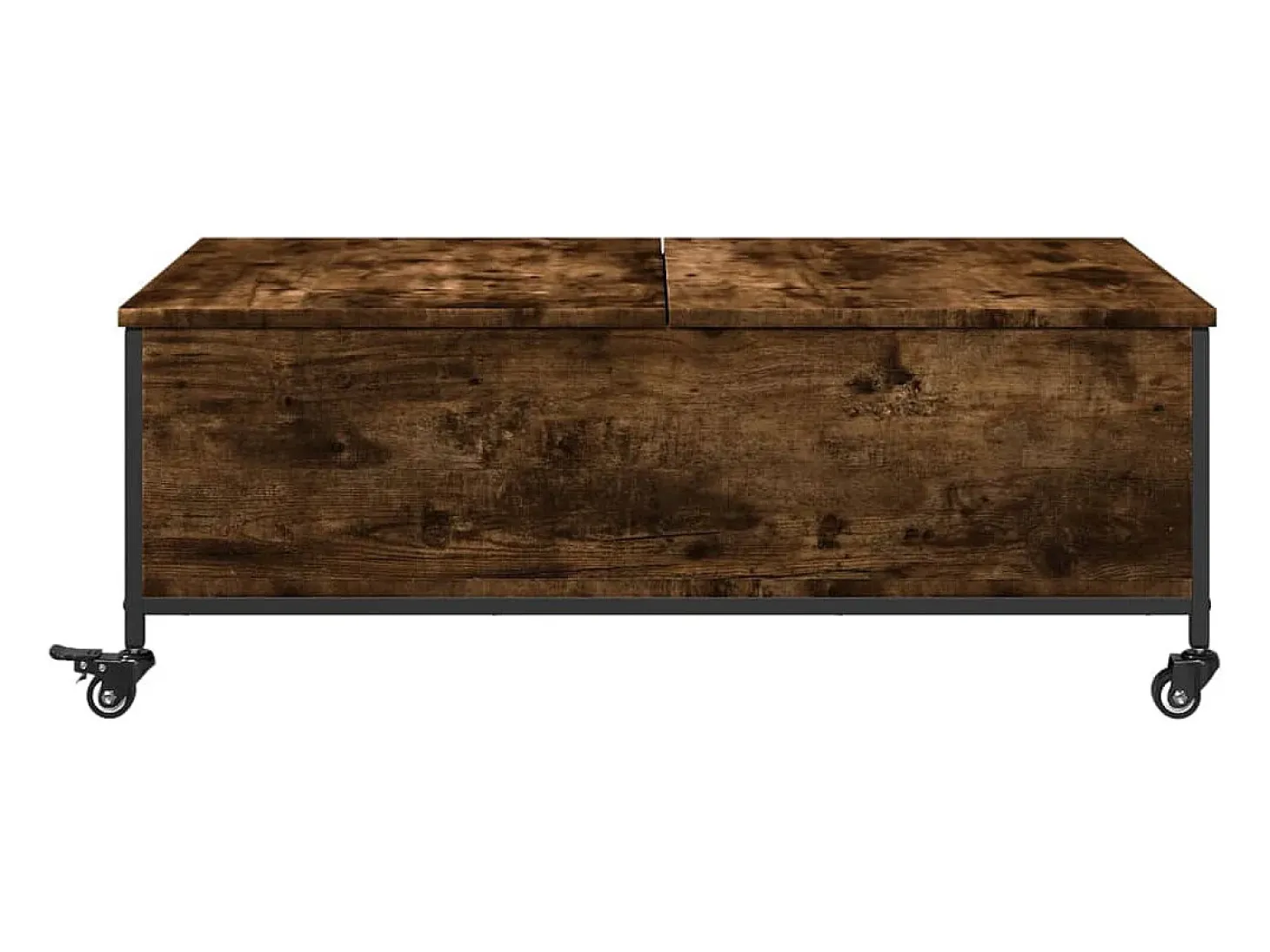 Mesa de centro con ruedas madera ingeniería roble 91x55x34 cm