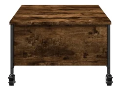 Mesa de centro con ruedas madera ingeniería roble 91x55x34 cm