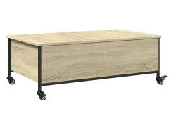 Mesa de centro con ruedas madera ingeniería Sonoma 91x55x34 cm