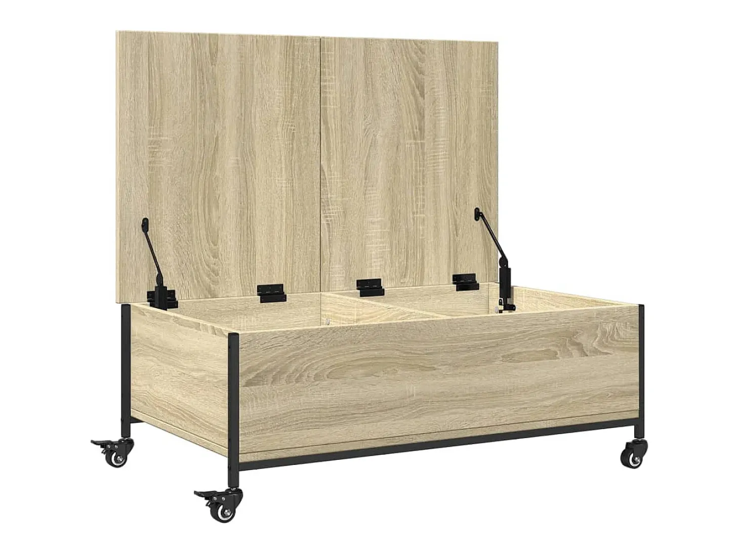 Mesa de centro con ruedas madera ingeniería Sonoma 91x55x34 cm
