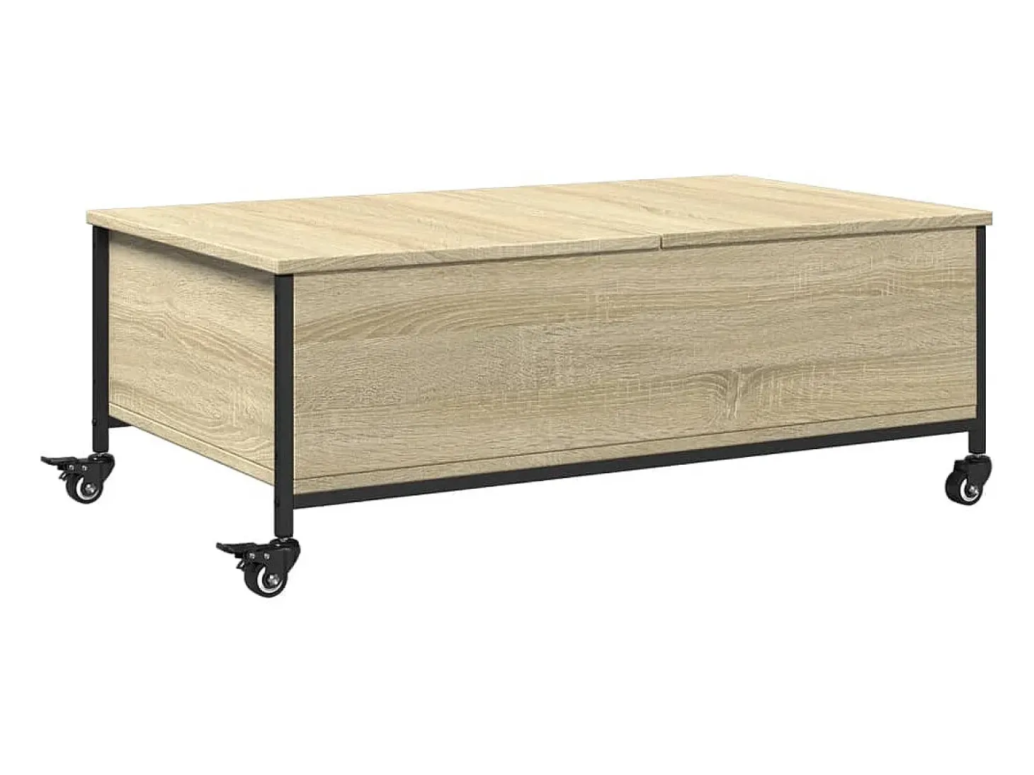 Mesa de centro con ruedas madera ingeniería Sonoma 91x55x34 cm