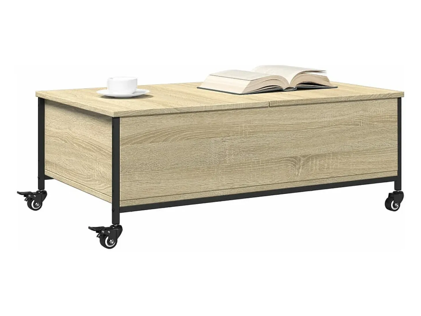 Mesa de centro con ruedas madera ingeniería Sonoma 91x55x34 cm