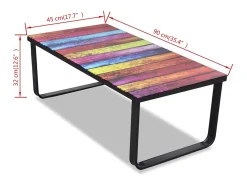 Mesa de centro con superficie con impresión de arcoiris