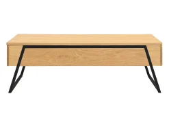 Mesa de centro con tablero elevable chapado en roble - Natural - EBENORA