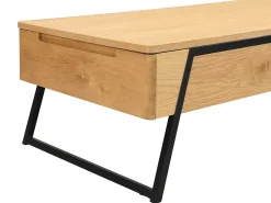 Mesa de centro con tablero elevable chapado en roble - Natural - EBENORA