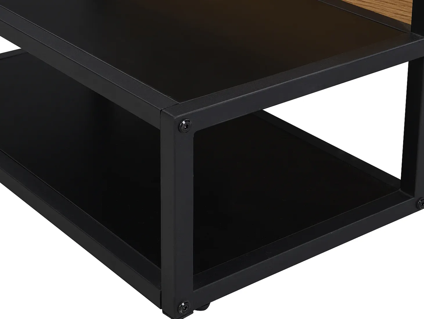 Mesa de centro con tablero elevable - MDF y metal - Natural y negro - LUTESA