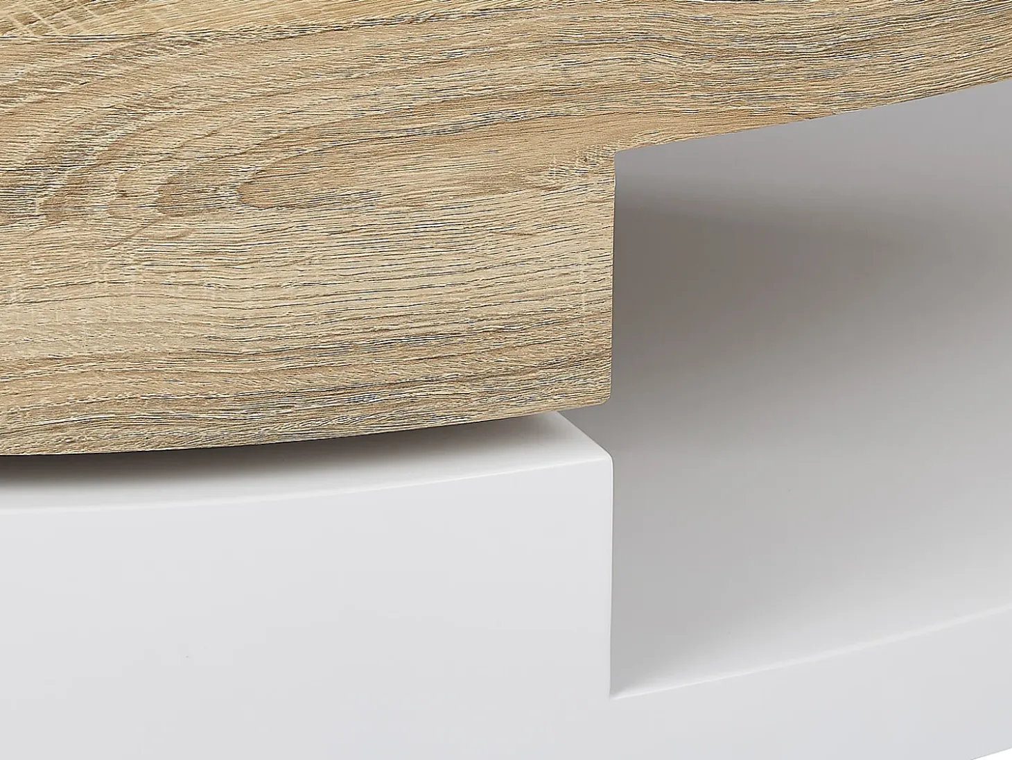 Mesa de centro con tablero pivotante - MDF - Natural y blanco VITALY
