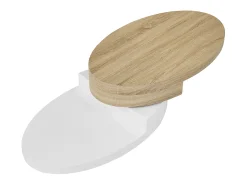 Mesa de centro con tablero pivotante - MDF - Natural y blanco VITALY