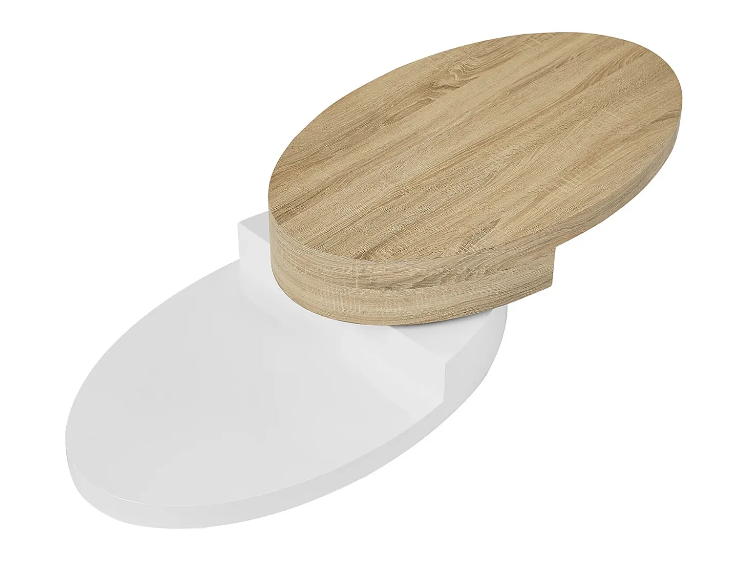 Mesa de centro con tablero pivotante - MDF - Natural y blanco VITALY