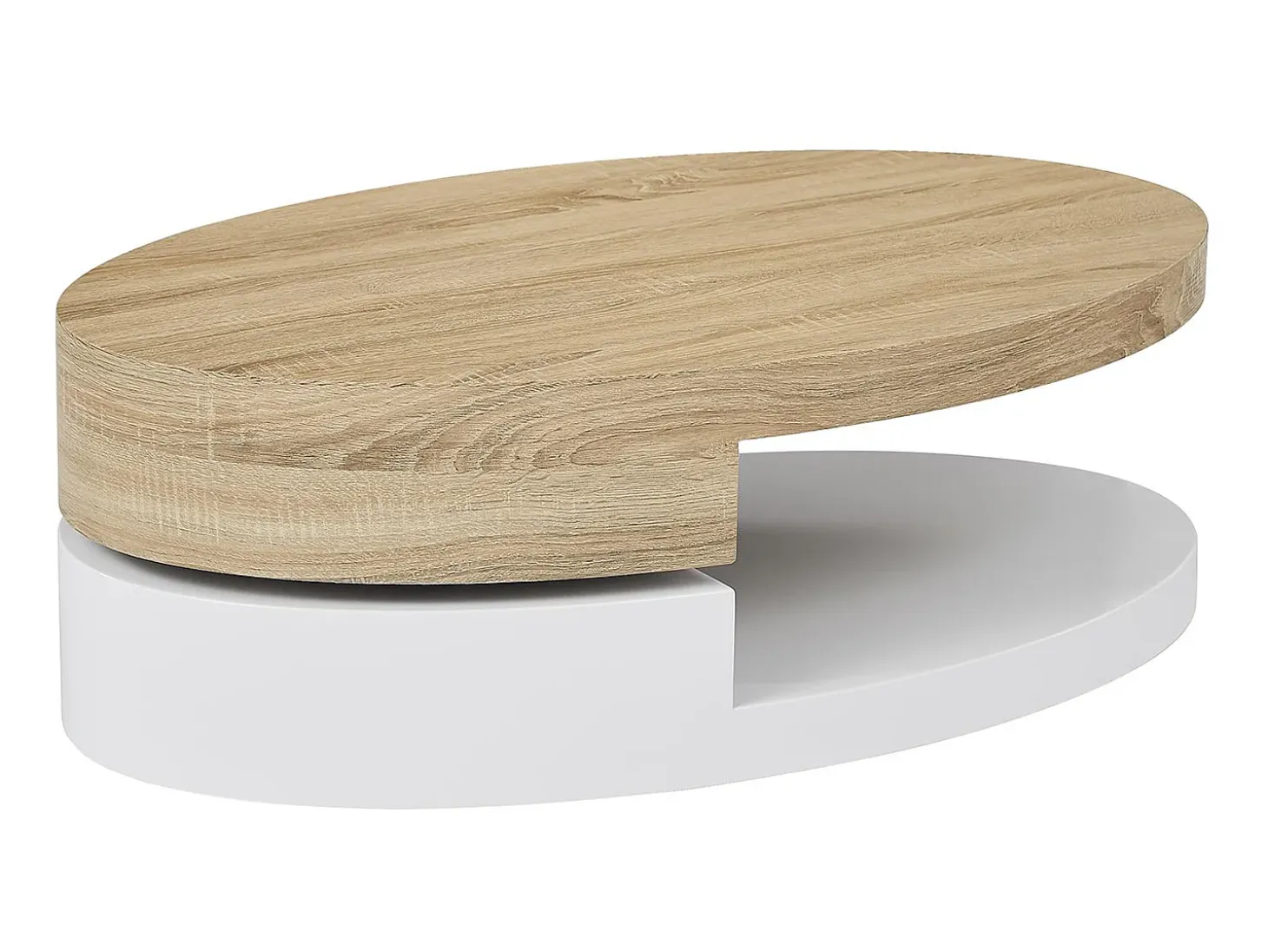 Mesa de centro con tablero pivotante - MDF - Natural y blanco VITALY