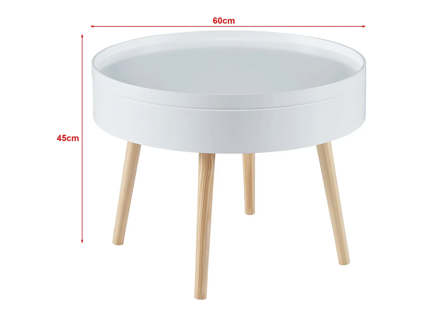 Mesa de centro con tablero extraíble 45 x 60 cm blanca 03_0008427