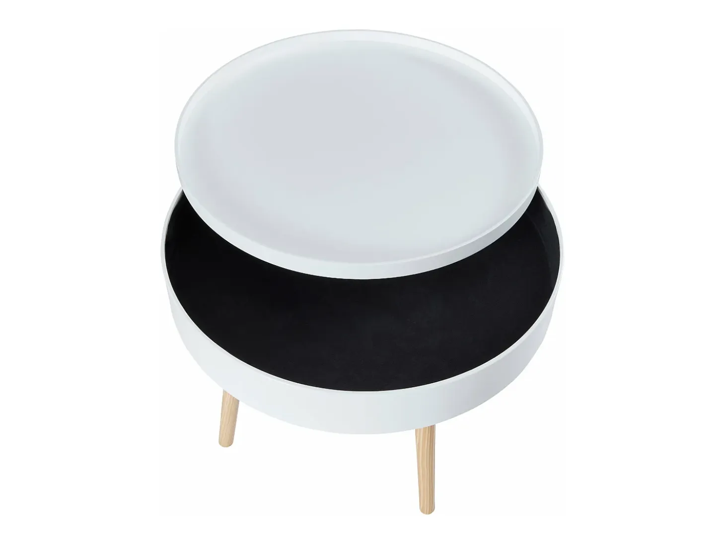 Mesa de centro con tablero extraíble 45 x 60 cm blanca 03_0008427
