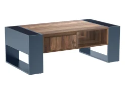 Mesa de centro con un cajón - estilo industrial - Marrón y Negro