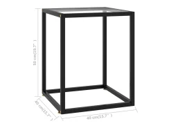 Mesa de centro con vidrio templado negra 40x40x50 cm