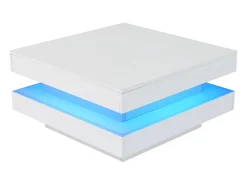 Mesa de centro contemporánea con LED en 16 colores - forma cuadrada - Blanco