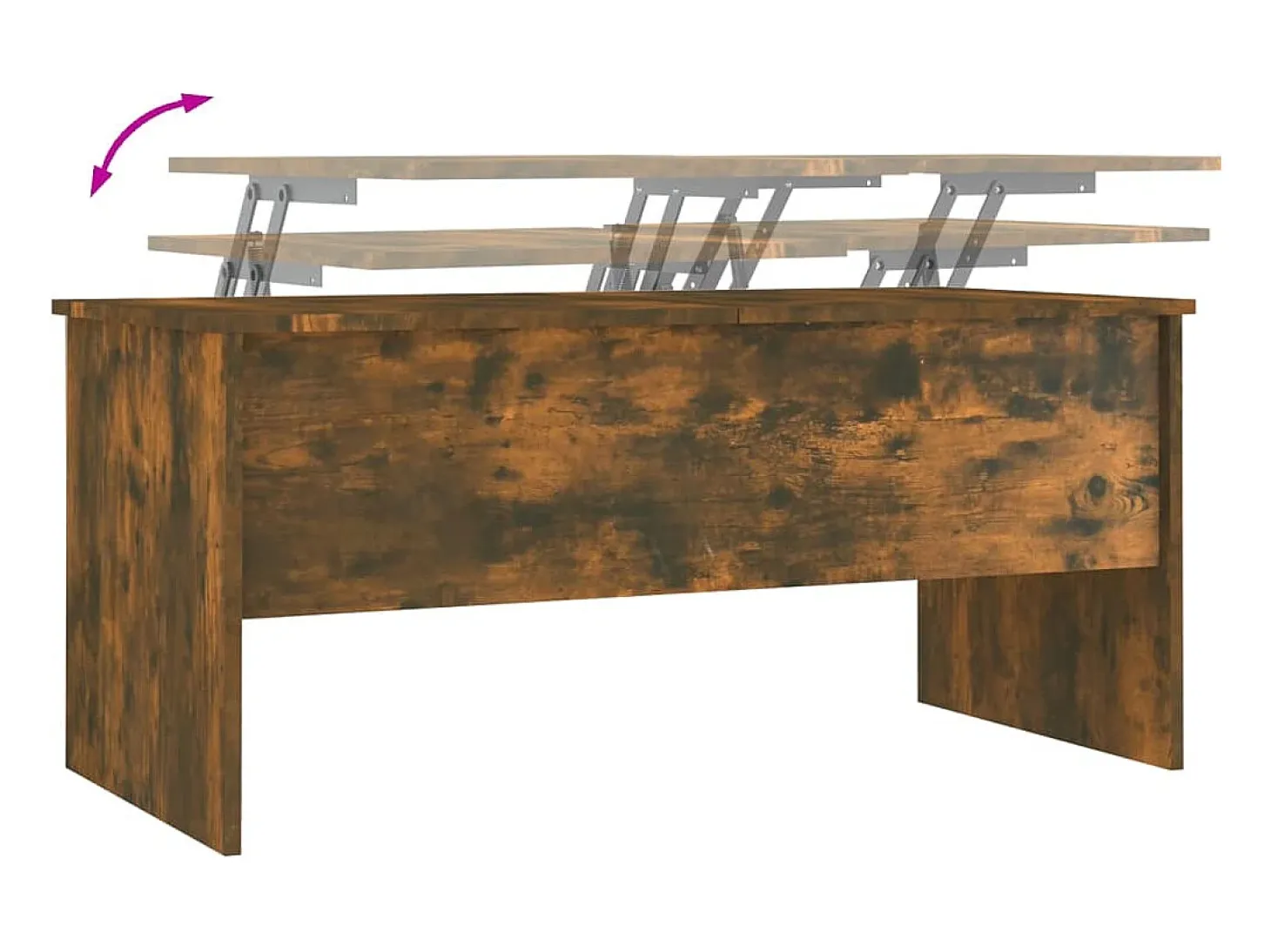 Mesa de centro contrachapado roble ahumado 102x50,5x46,5 cm