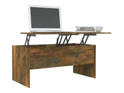 Mesa de centro contrachapado roble ahumado 102x50,5x46,5 cm