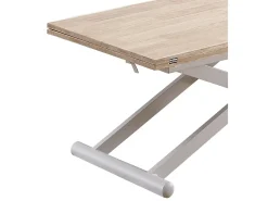 Mesa de centro convertible en mesa de comedor de 49-76x110-114x57-110 cm pata blanca Xana