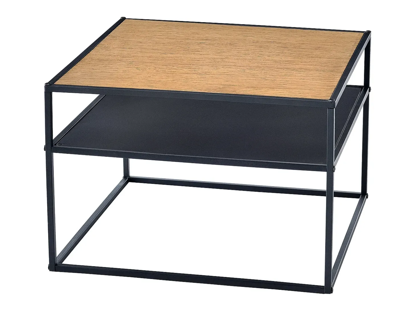 Mesa de centro cuadrada 40 x 55 x 55 cm con espacio de almacenaje efecto madera negra 03_0008431