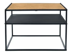 Mesa de centro cuadrada 40 x 55 x 55 cm con espacio de almacenaje efecto madera negra 03_0008431