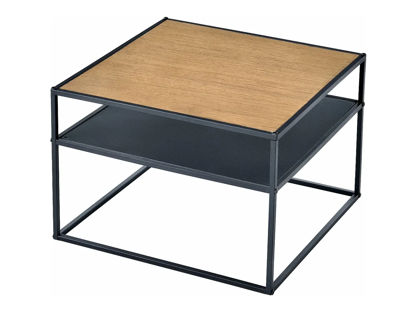 Mesa de centro cuadrada 40 x 55 x 55 cm con espacio de almacenaje efecto madera negra 03_0008431