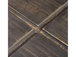 Mesa de centro cuadrada de madera maciza de mango marrón