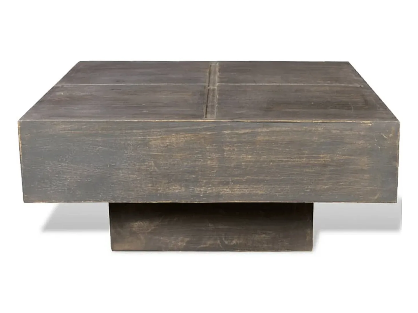 Mesa de centro cuadrada de madera maciza de mango marrón ES31577