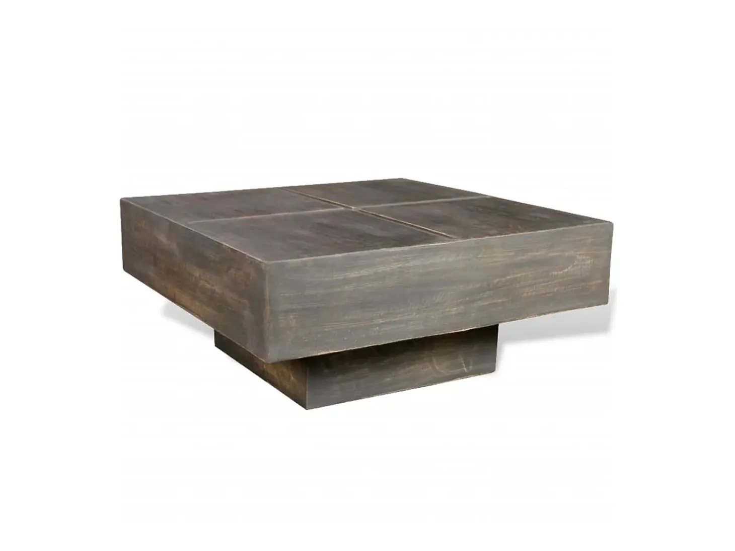 Mesa de centro cuadrada de madera maciza de mango marrón ES31577