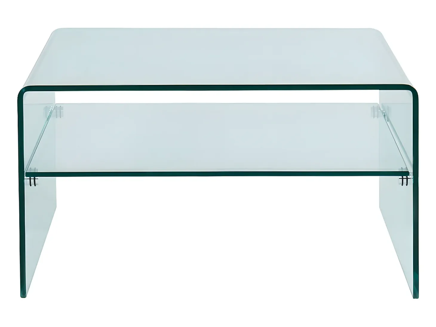 Mesa de centro cuadrada STILEOS - Doble tablero - Cristal