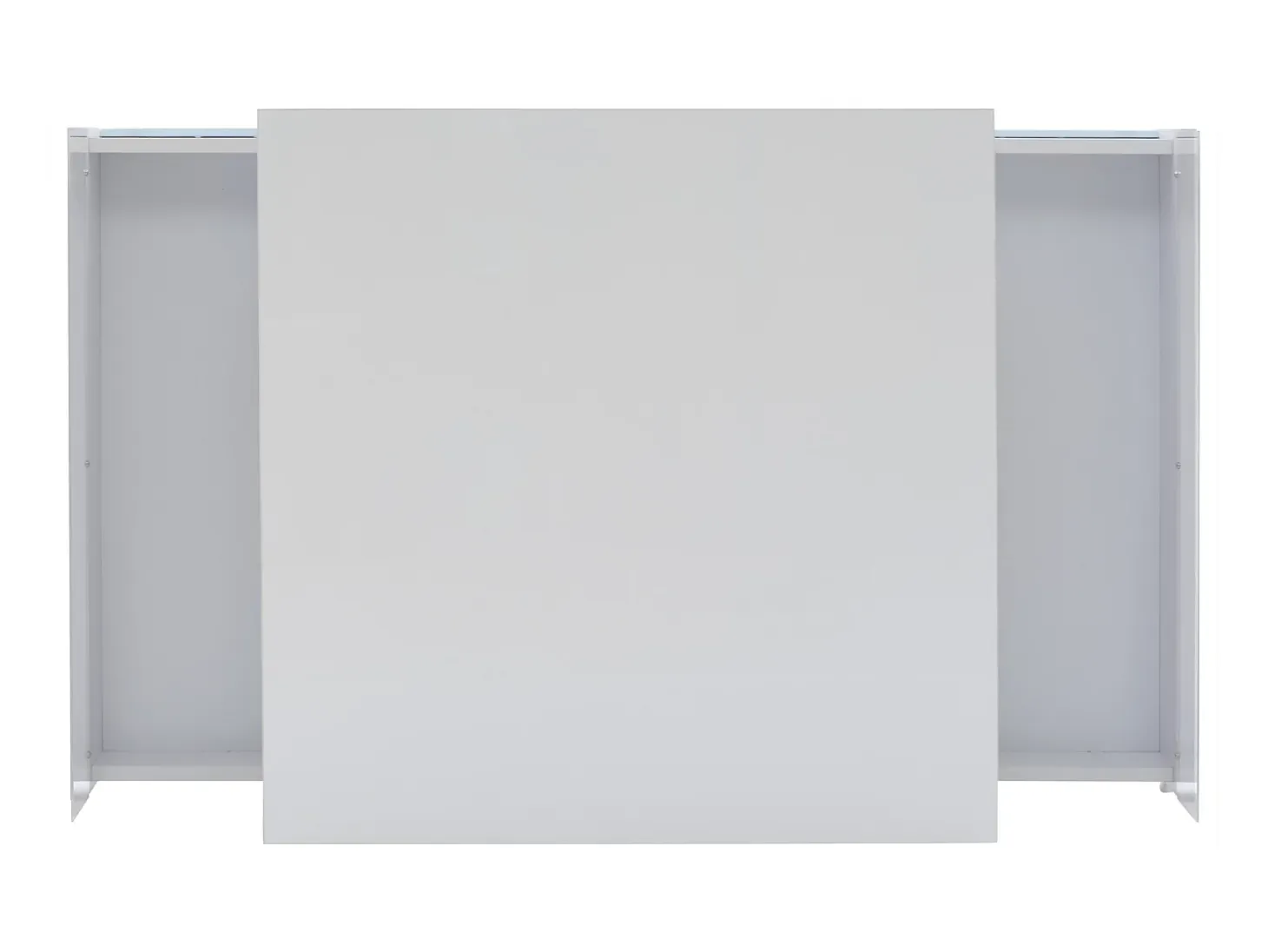Mesa de centro cuadrada 70x70x41cm con 2 cajones y LED, cuerpo en lacado blanco brillo